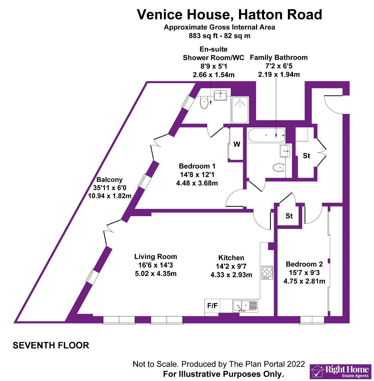 Floorplan of VENICE HOUSE, HATTON ROAD, WEMBLEY, MIDDLESEX, HA0 1QL