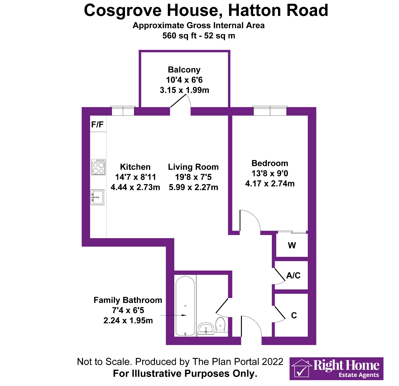 Floorplan of COSGROVE HOUSE, HATTON ROAD, WEMBLEY, MIDDLESEX, HA0 1RQ