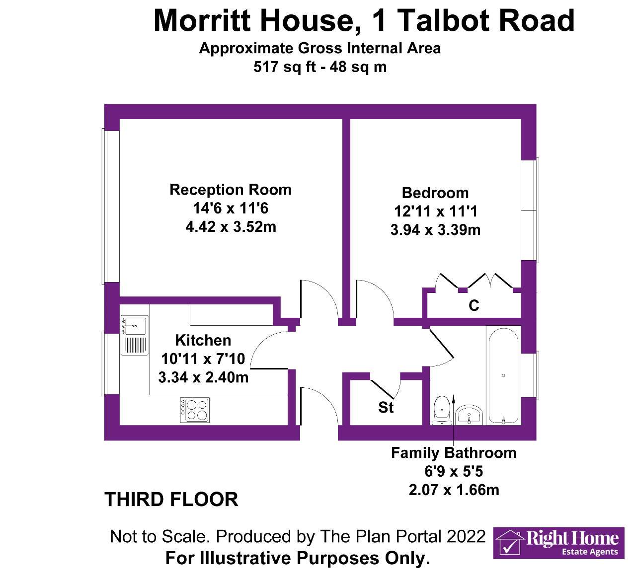 Floorplan of TALBOT ROAD, WEMBLEY, MIDDLESEX, HA0 4XD