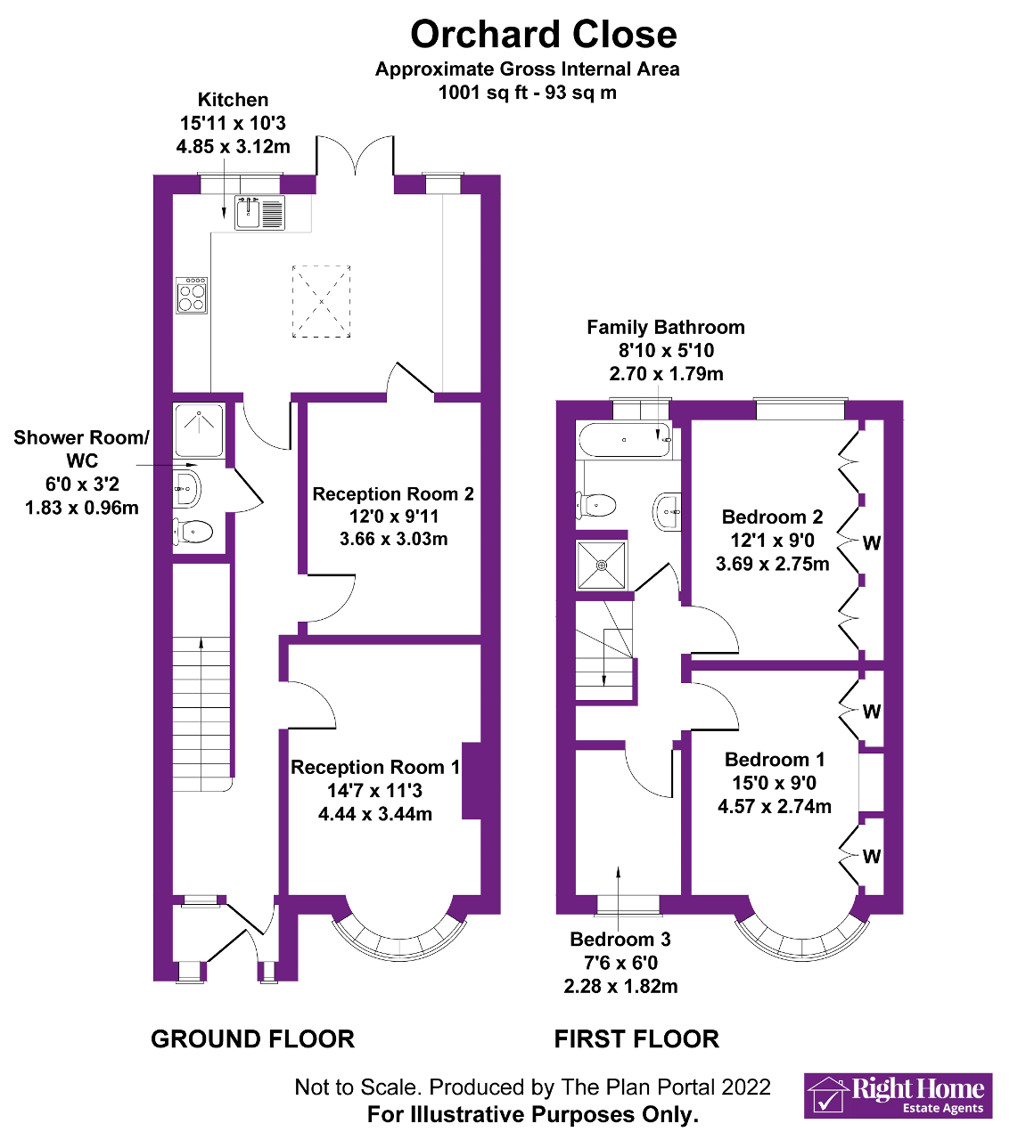 Floorplan of ORCHARD CLOSE, WEMBLEY, MIDDLESEX, HA0 1TZ