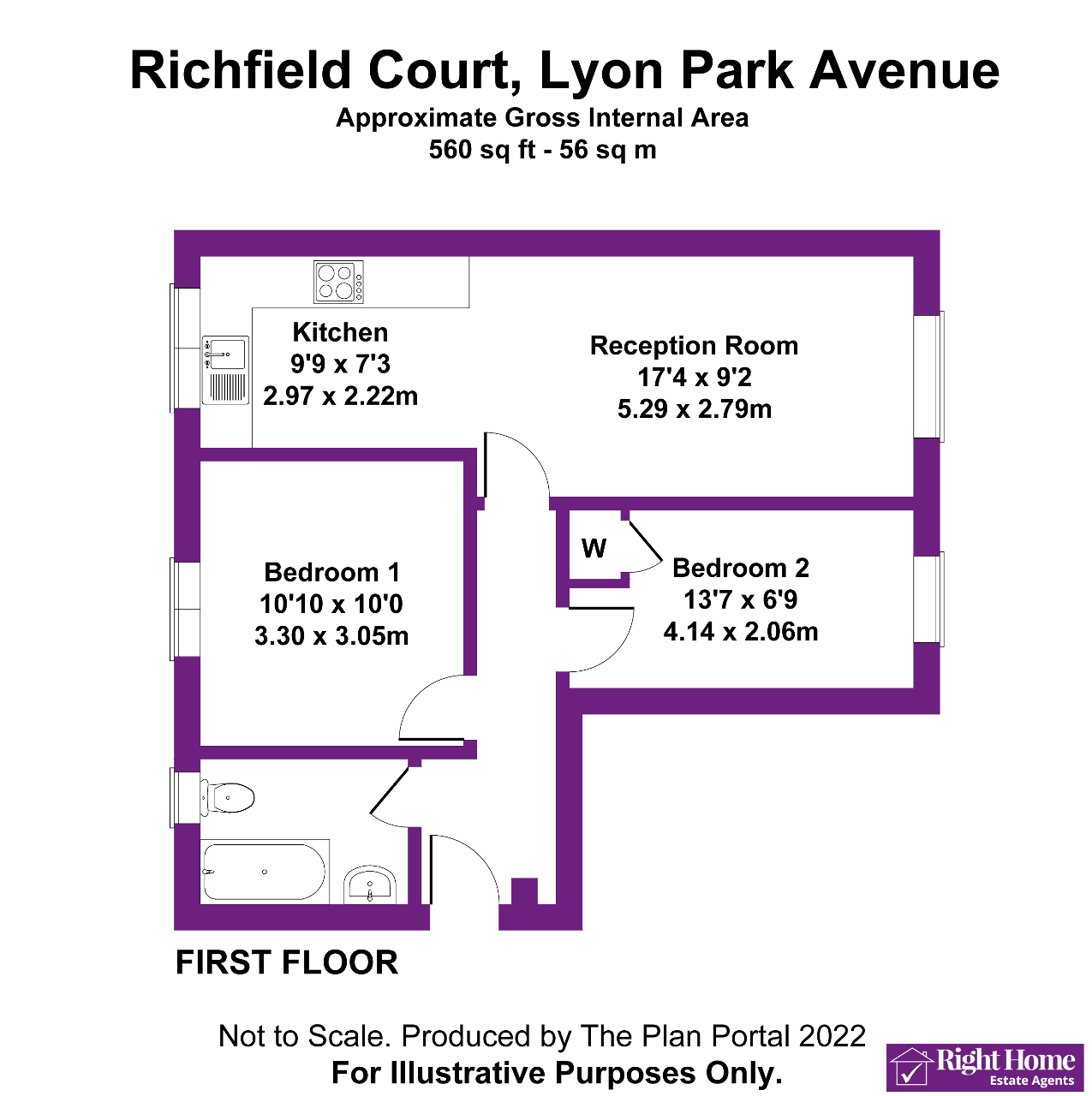 Floorplan of RICHFIELD COURT, LYON PARK AVENUE, WEMBLEY, MIDDLESEX, HA0 4DB