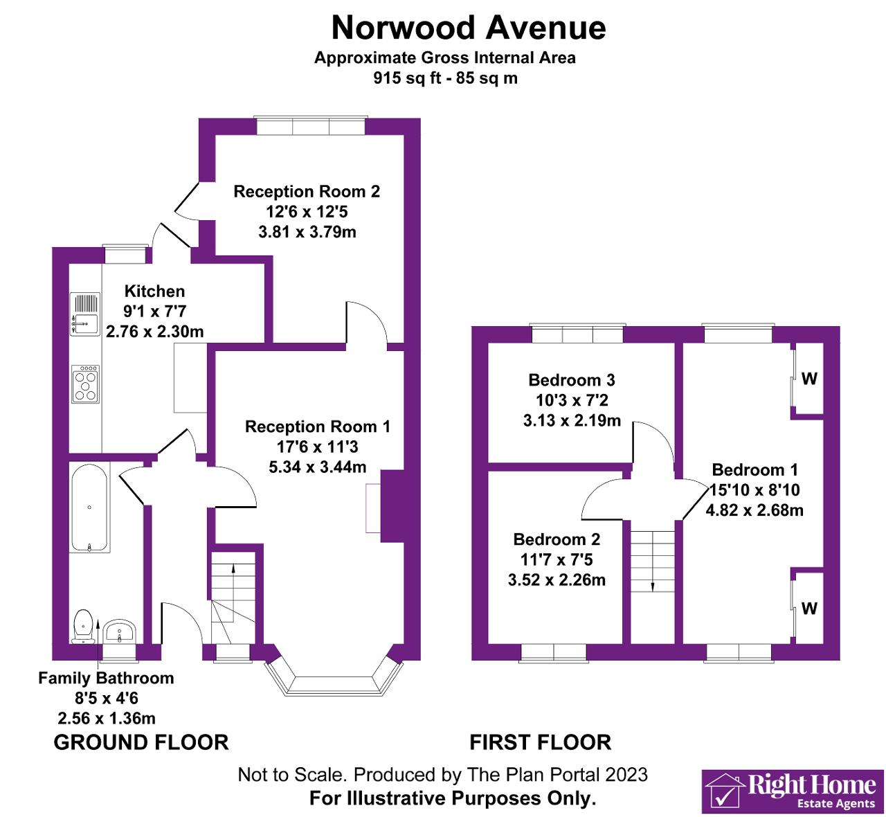 Floorplan of NORWOOD AVENUE, WEMBLEY, MIDDLESEX, HA0 1LX