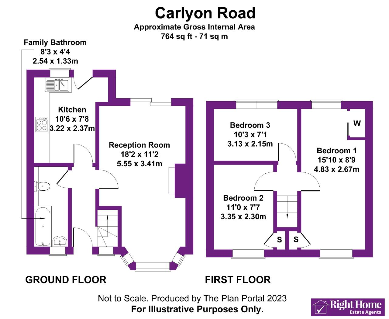 Floorplan of CARLYON ROAD, WEMBLEY, MIDDLESEX, HA0 1JB