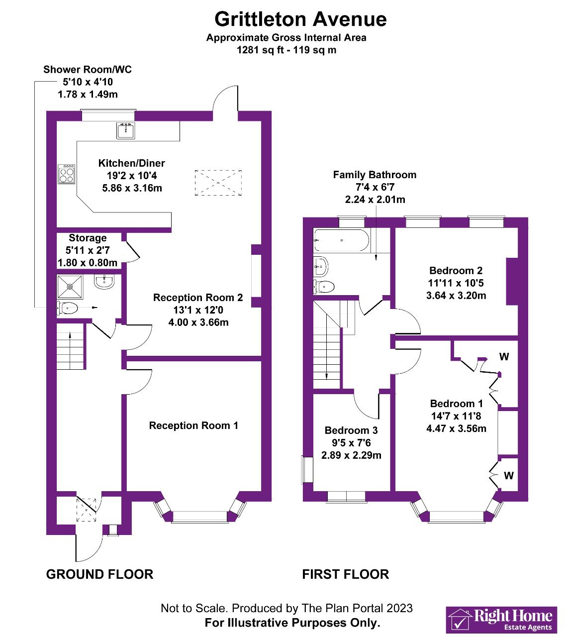 Floorplan of GRITTLETON AVENUE, WEMBLEY, MIDDLESEX, HA9 6NX