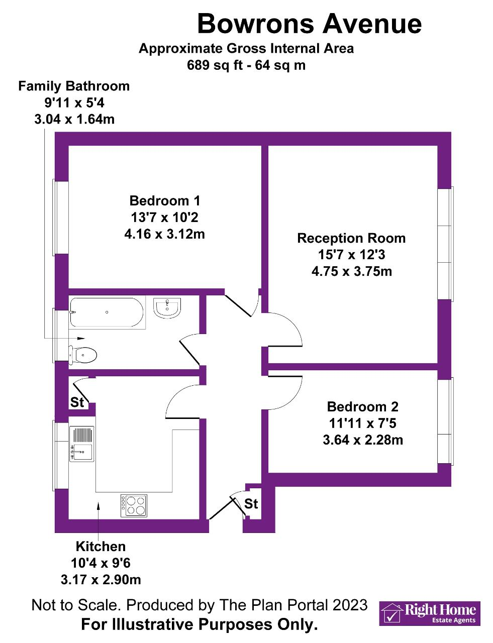 Floorplan of BOWRONS AVENUE, WEMBLEY, MIDDLESEX, HA0 4QR