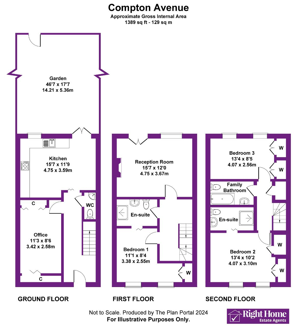 Floorplan of COMPTON AVENUE, WEMBLEY, HA0 3FD