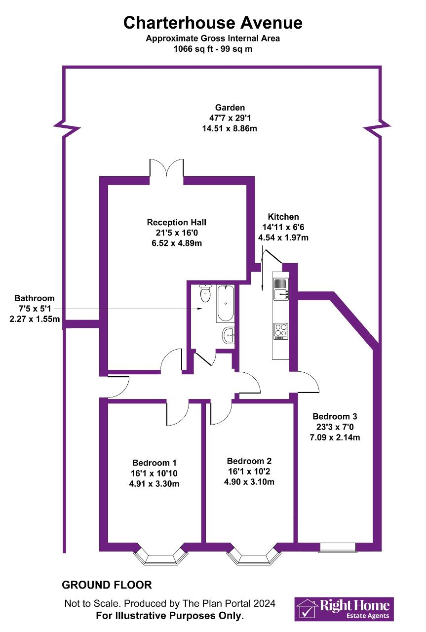 Floorplan of CHARTERHOUSE AVENUE, WEMBLEY, MIDDLESEX, HA0 3DH
