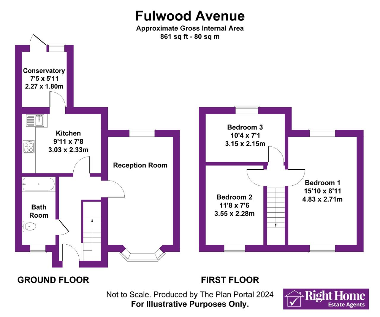 Floorplan of FULWOOD AVENUE, WEMBLEY, MIDDLESEX, HA0 1LT