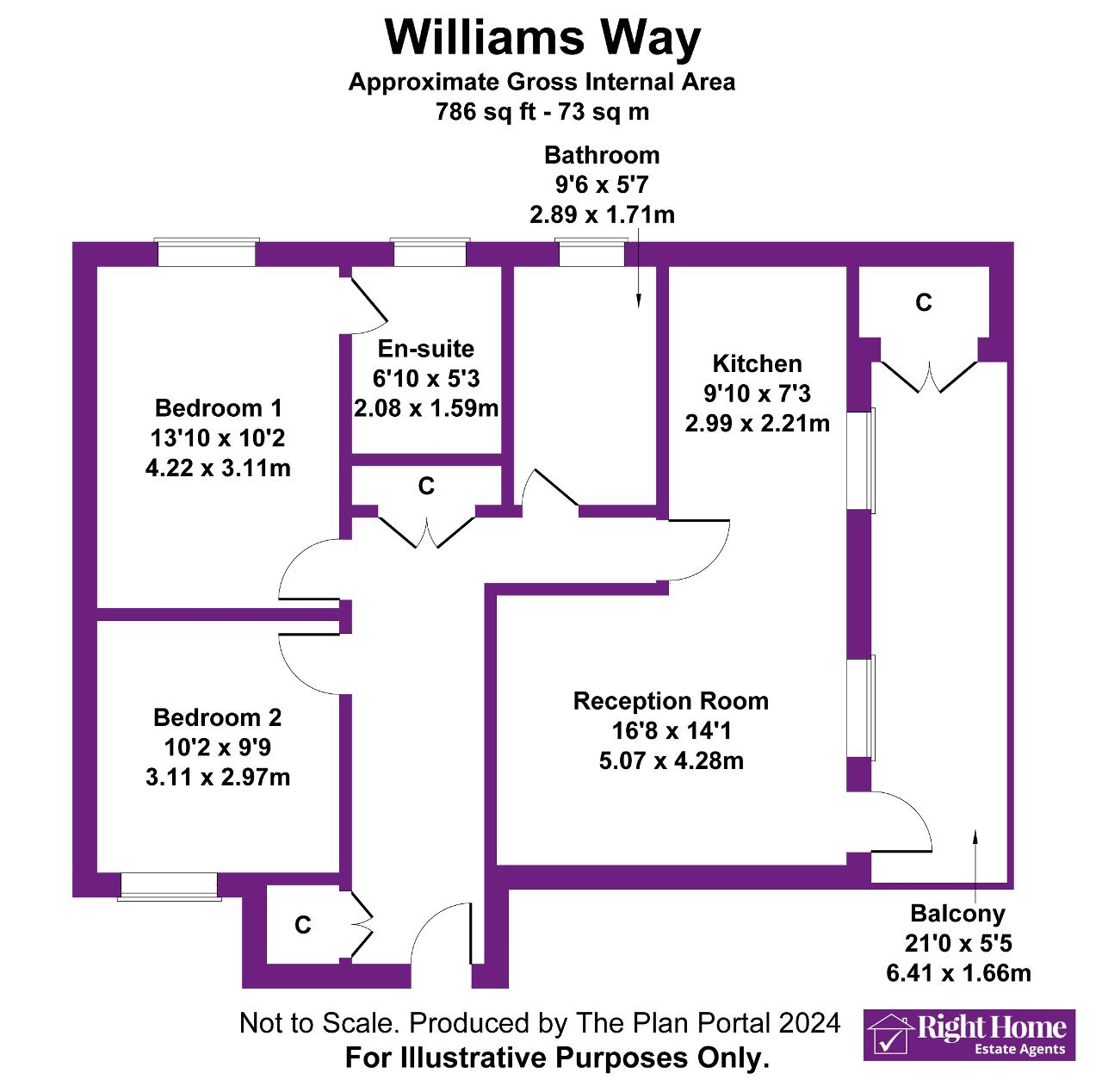Floorplan of WILLIAMS WAY, WEMBLEY, MIDDLESEX, HA0 2FW