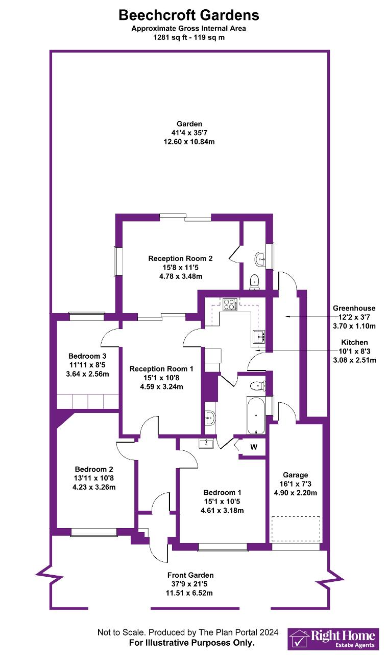 Floorplan of BEECHCROFT GARDENS, WEMBLEY, HA9 8EP
