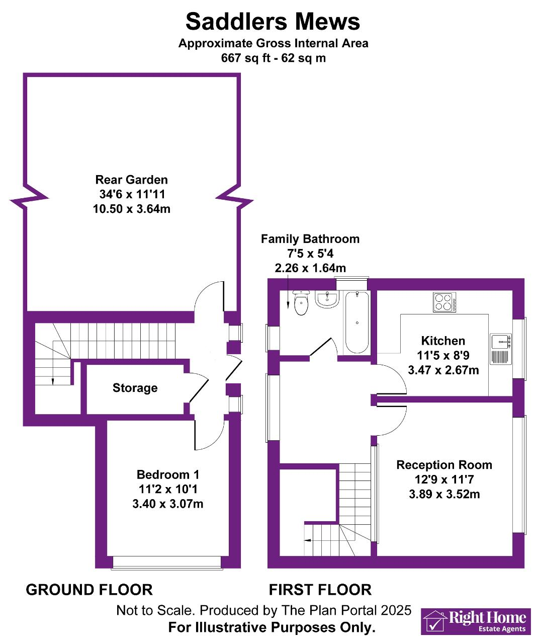 Floorplan of SADDLERS MEWS, WEMBLEY, MIDDLESEX, HA0 2SW