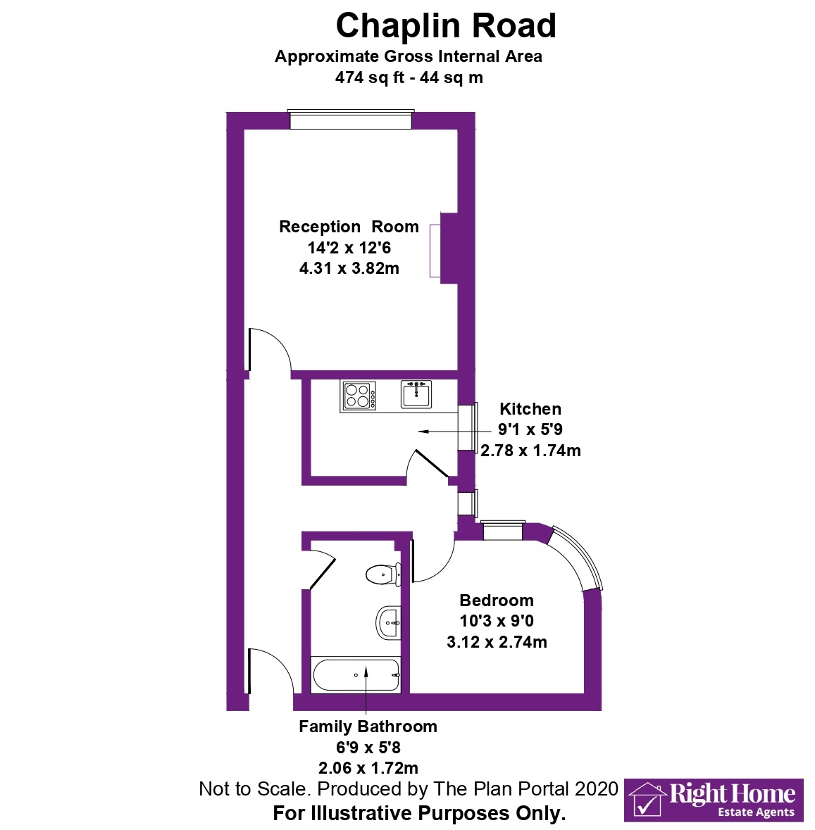 Floorplan of CHAPLIN ROAD, WEMBLEY, MIDDLESEX, HA0 4UD