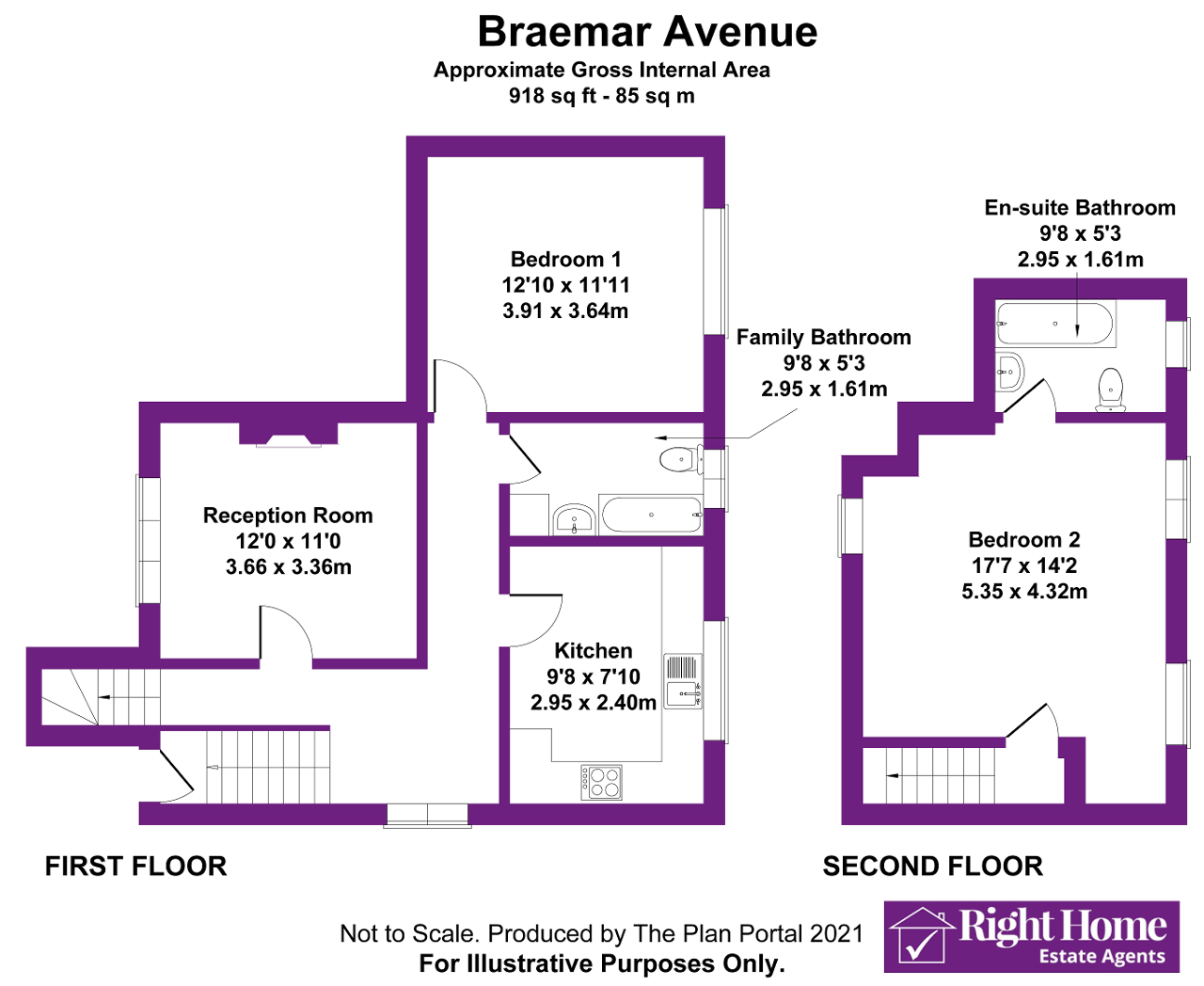 Floorplan of BRAEMAR AVENUE, WEMBLEY, MIDDLESEX, HA0 4QN