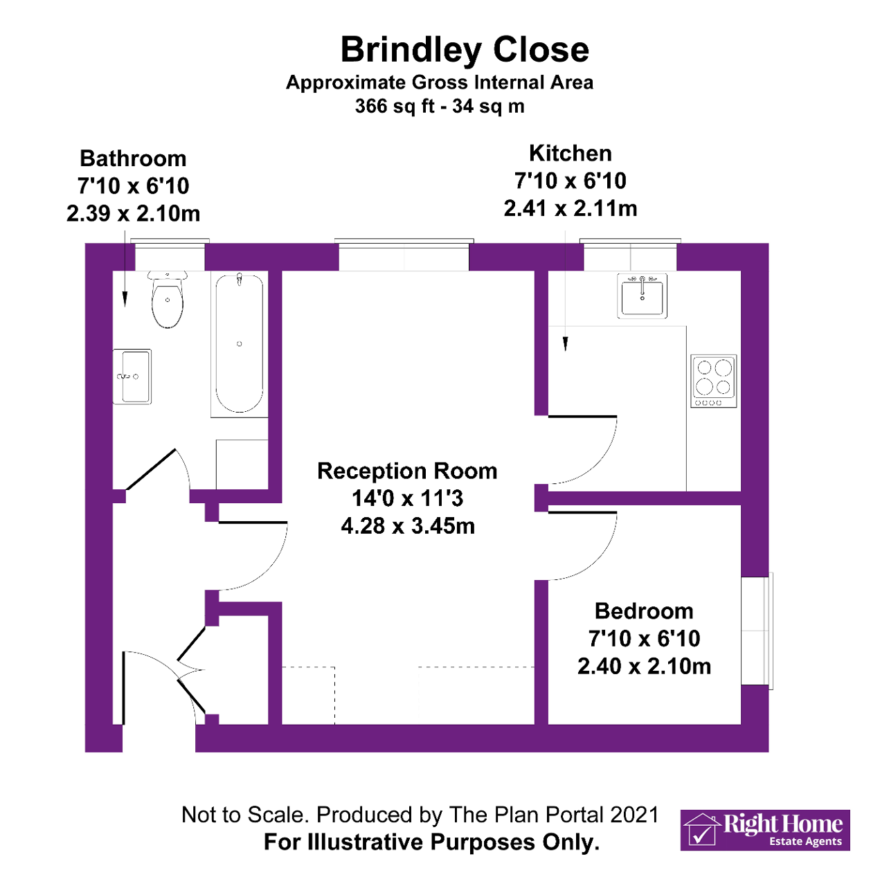 Floorplan of BRINDLEY CLOSE, WEMBLEY, MIDDLESEX, HA0 1BS